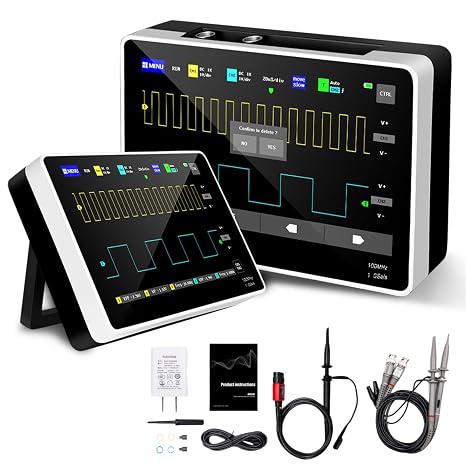 [FNRSI Upgraded 1013D Plus 100X Probe] Oscilloscope Portable Digital Tablet Oscilloscope with 2 Channels 100Mhz Bandwidth 1GSa/s Sampling Rate 7" TFT LCD Touch Screen 100X High Voltage - Image 5