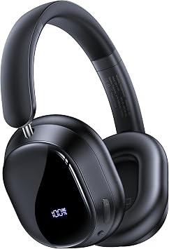 Hybird Active Noise Cancelling Bluetooth 6.4 Headphones Wireless 140 Hrs Playtime ANC & Battery Display Over Ear Headphones With ENC Mic Hi-Res Audio Comfort Earcup Headphones for Travel Game Music