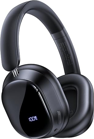 Hybird Active Noise Cancelling Bluetooth 6.4 Headphones Wireless 140 Hrs Playtime ANC & Battery Display Over Ear Headphones With ENC Mic Hi-Res Audio Comfort Earcup Headphones for Travel Game Music