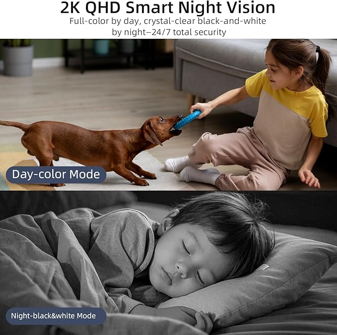 Rraycom 4Pack 2K Security Camera Indoor 5G/2.4 GHz Wi-Fi, Baby Monitor Pet/Dog Camera 360-Degree for Home Security, Smart Motion Tracking, 24/7 Live View, Night Vision, Compatible with Alexa