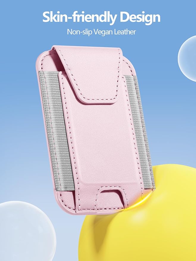 Miroddi for MagSafe Wallet with Privacy Flap, Strongest Magnetic Card Holder for iPhone 17, iPhone 16/15/14/13/12 Series, Detachable Leather Magnetic Phone Wallet, RFID Blocking, Fit 7 Cards, Pink