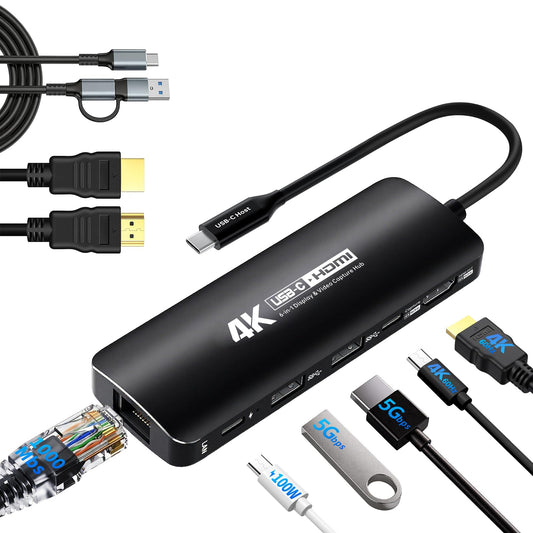 Guermok USB-C Capture Card Dock for Switch 2 & Steam Deck, 4K60 & 1080P120