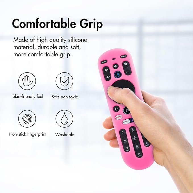 LEFXMOPHY Hot Pink Cover for Xumo MG3-R34010 PR1 TV Remote, Silicone Case for Pioneer Xfinity Spectrum Element 764f0000100 Remote Control Protector