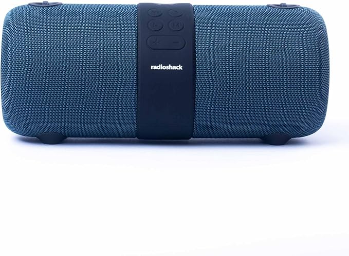 RadioShack IPX6 Waterproof Bluetooth Speaker with RGB Light and Mic, Blue, 14W