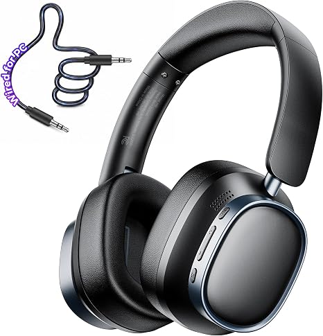 Active Noise Cancelling Headphones,78H Wireless Bluetooth Headphones,Black