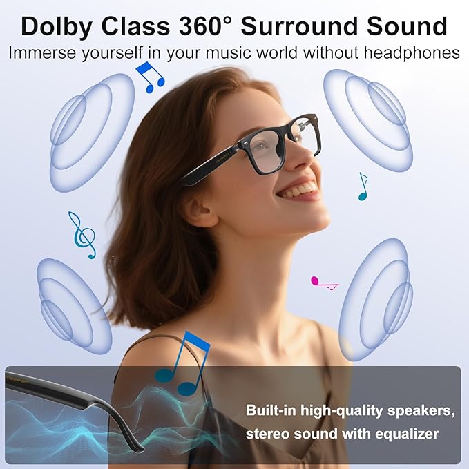 AI Smart Glasses for Men and Women with Chat GPT, Bluetooth Translation Glasses with 164 Languages and Color-Change Lens, Music Playback & Hands-Free Calls, UV & Blue Light Protection