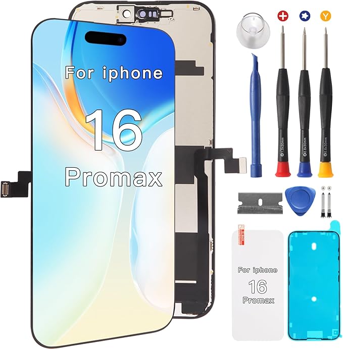 for iPhone 16 Pro Max Screen Replacement Kit Full Assembly 6.9 inch,3D Touch LCD Display for A3296, A3084, A3295, A3297 Digitizer Screen and Repair Tools Kit