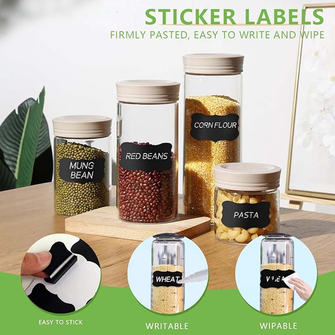SenseYo 52 Pack Clip On Basket Labels Tag for Storage Bins with Chalk Markers for Storage Basket Holder (Black)