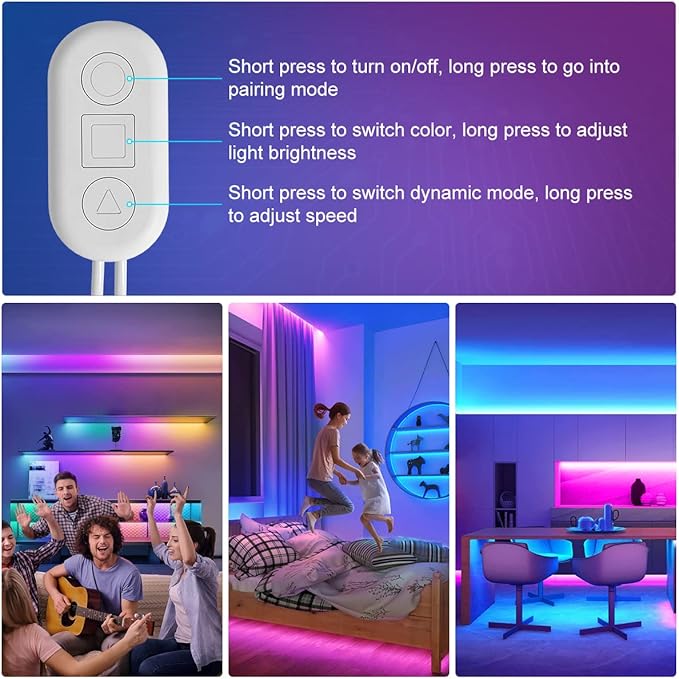 MY BEAUTY LIGHT 12V 1.64FT WiFi RGBCW LED Strip Light with Receiver