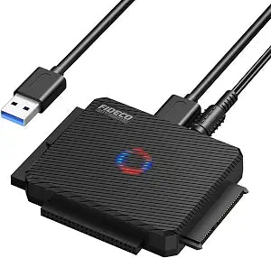 FIDECO SATA/IDE to USB 3.0 Adapter, Hard Drive Adapter Cable Converter for Universal 2.5/3.5 Inch IDE HDD, 2.5 Inch SSD, 5.25-Inch DVD/CD Drive