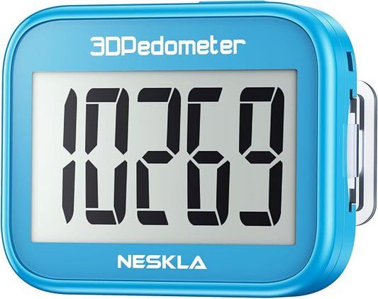 3D Pedometer for Walking, Simple Step Counter with Large Digital Display, Step Tracker with Removable Clip Lanyard, Accurately Track Steps for Men Women Kids Adults Seniors
