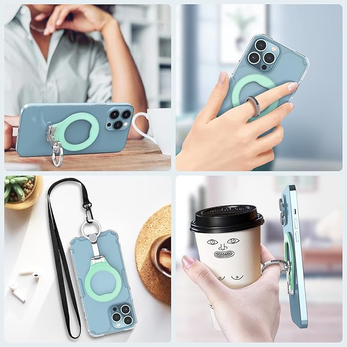 Nillkin Phone Grip Mint Green, (SnapGrip) Metal Phone Ring Holder Stand, Adjustable Kickstand, Phone Gripper for Back of Phone S22 Ultra, S22 for iPhone 13, 13 Pro, 13 Mini, XS,11,Pixel 6