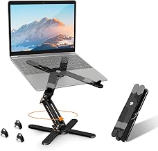 MOALLIA N86 360 Rotating Laptop Stand for Desk with Locking Knobs, Black