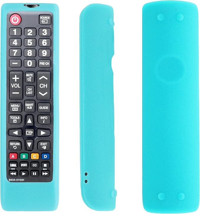 Silicone Glow Case with Strap for Samsung Smart TV Remote - Silicone Cover for Samsung TV BN59-01301A BN59-01315A BN59-01199F Remote Control Replacement Skin Sleeve Glow in The Dark - Blue