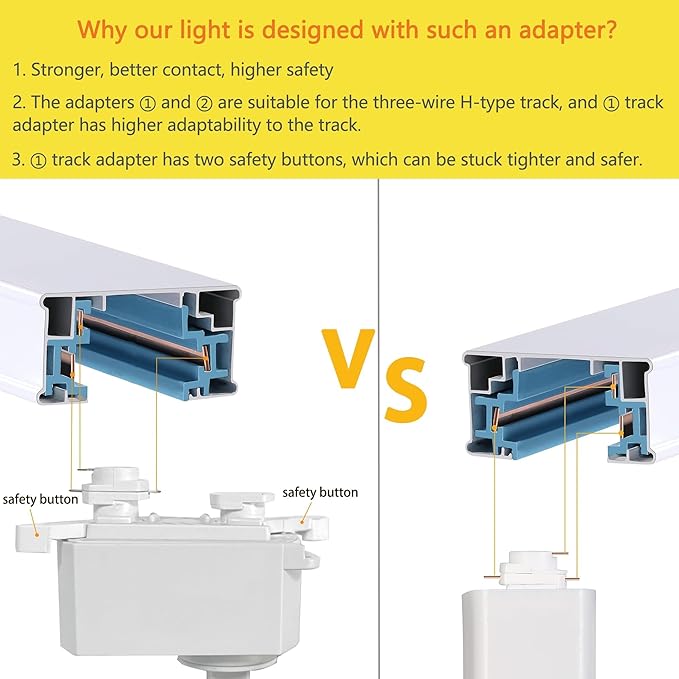 Track Light Heads, Extra Large Size High Brightness, 40W 3200lm H Track Light Heads, 6pcs 4000K Natural Light Adjustable Angle Track Lights, Suitable for H-Type 3-Wire Track Rails