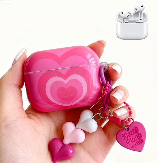 Compatible with Airpods 4 Case 2025 with Lock Clear Cases,Soft TPU Cover for Airpods 4 Case for Air pod Pro 2 Cover with Keychain for Airpods 4 Gen for Women Girls(Y2K Heart)