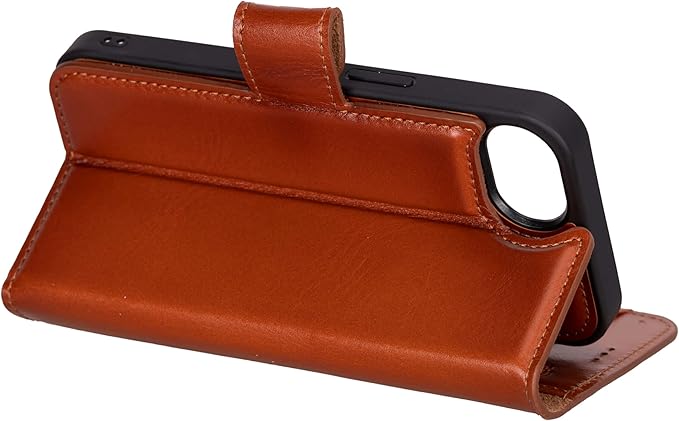 BLACKBROOK for iPhone 17e/16e Case with Card Holder, Carter Full Grain Leather, 2-in-1 Folio Flip Case for MagSafe Wireless Charging, RFID Blocking, 4 Card Slots