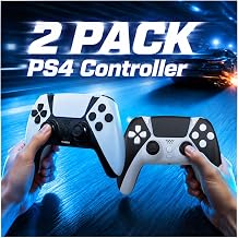 Enstixsm 2 Pack for PS4 Controller,Wireless Dual Remote Shock Control for PS4 Slim Pro,ALPS Zero Drift Sticks Game Control,PC Gaming Turbo Back Paddles Gamepad,Alternative Original - Image 1