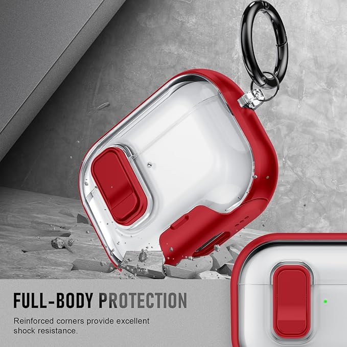 for AirPods Pro 3 Case (2025) with Phone Stand & Cleaner Kit, Cute Soft Silicone Cover for AirPods Pro 3rd Genera case with Keychain for Women Men with Keychain for Airpod Pro case(2025) Red
