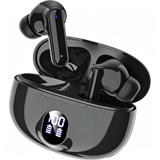 Wireless Earbuds Bluetooth 5.3 Headphones 40H Playback Noise Canceling Ear Buds with LED Power Display Charging Case IPX7 Waterproof Earphones with Mic Headset