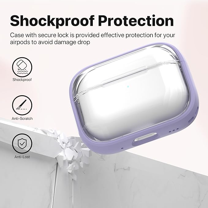 Valkit Compatible Airpods Pro 2nd/1st Generation Case Clear, Airpods Pro 2/1 Case Cover with Lock & Cleaner Kit, Soft Shockproof iPods Pro2 Protective Cases for AirPod Pro Gen 2nd/1st(2023/2022/2019)