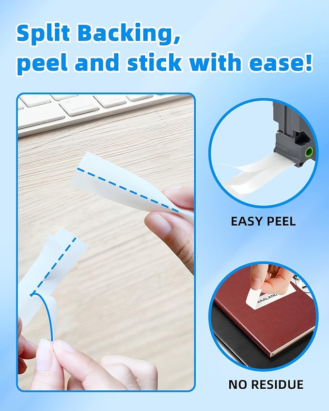Label Maker Tape 12mm 0.47" Laminated White Replacement for Brother P Touch Label Tape TZe-231 TZe231 TZe TZ Tape Compatible with Brother PT-D210D210 H110 D200 D400 1280 D600 D610BT, 20-Pack