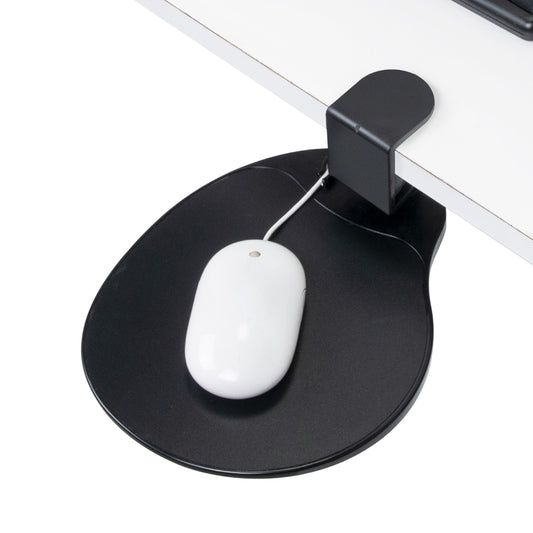EHO Clamp-On Under Desk Mouse Tray, 360° Swivel Ergonomic Platform with Cable Organizer, Smooth Glide Surface for Gaming or Office, Fits Desks 0.5"-1.5" Thick, Tool-Free Install, TAA-Compliant