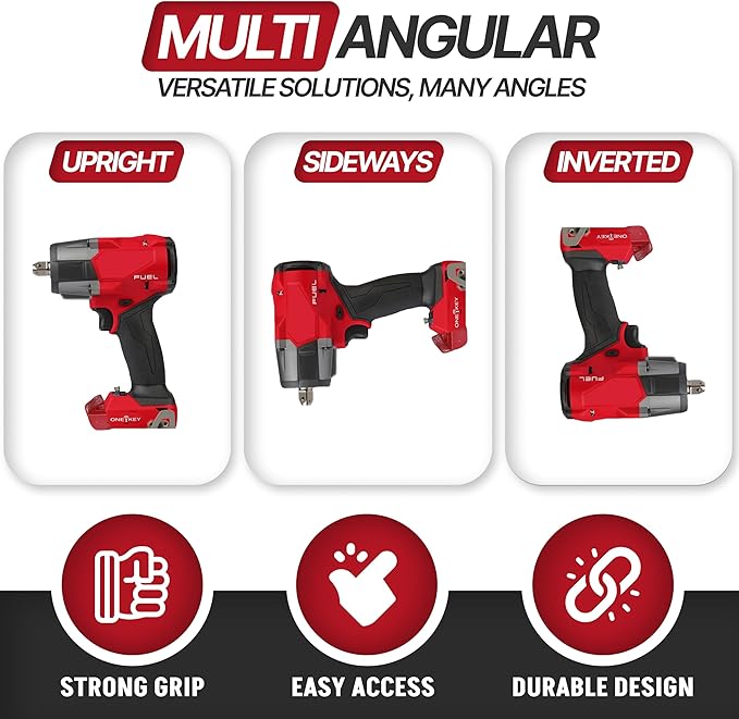 9 Pack Tool Holder for Milwaukee M18/18v Cordless Tools - Snap Fit Tool Organizer for Milwaukee Drill Holder, Under Shelf, Wall Mount w/Hardware for Easy Install.