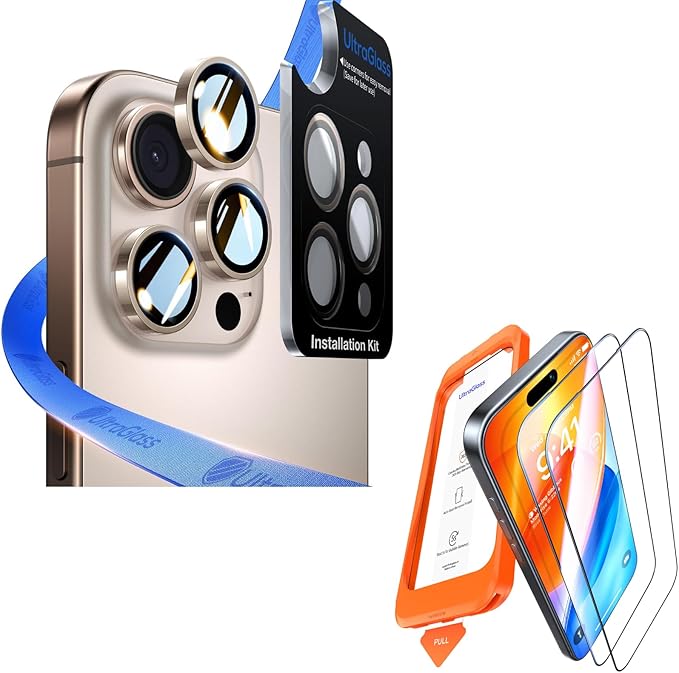 UltraGlass for iPhone 16 Pro (Screen Protector+ Camera Protector) Desert Titanium