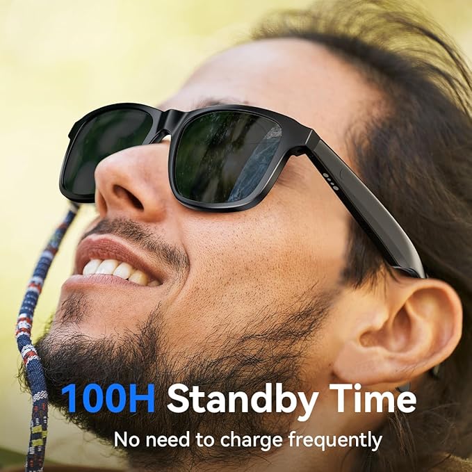 Smart Glasses for Women Men,Bluetooth Glasses with Photochromic Lenses,Built-in Mic & Speakers,Anti-Blue Light Lens with Hands-Free Listening Voice Control,Perfect for Indoor Outdoor