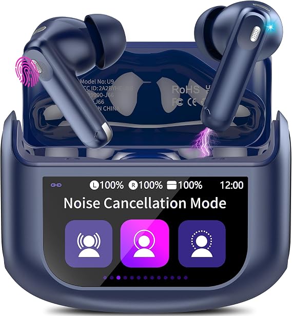 Active Noise Cancelling Ear Buds 48H Wireless Earbuds with Touch Screen