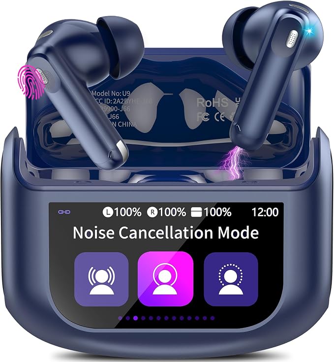 Active Noise Cancelling Ear Buds 48H Wireless Earbuds with Touch Screen