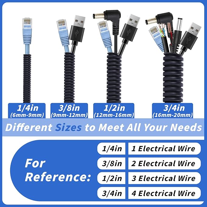 250FT Split Wire Loom Tubing, 1/2 Inch Wire Protector Tubing, Automotive Wire Flexible Conduit Cord Covers with 20 Cable Ties for Automotive Marine RV Agriculture Electrical Cable Protection