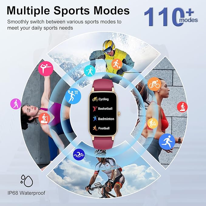 Smart Watch for Women Men, 1.57" Smartwatch (Answer/Make Call), 2025 NEW Fitness Tracker with 110 Sport Modes, Heart Rate/Sleep Monitor/Pedometer, IP68 Waterproof, Fitness Watch for Android iOS