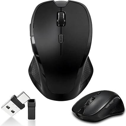 Wireless Bluetooth Mouse for MacBook & iPad, Rechargeable, Black