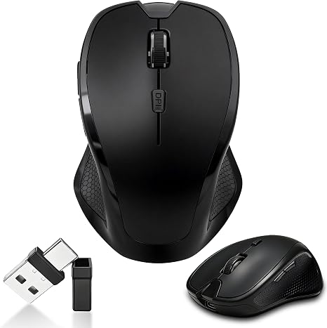 Wireless Bluetooth Mouse for MacBook & iPad, Rechargeable, Black