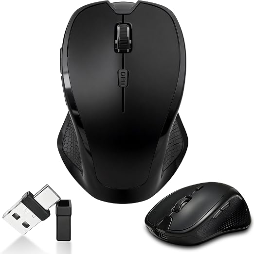 Wireless Bluetooth Mouse for MacBook & iPad, Rechargeable, Black