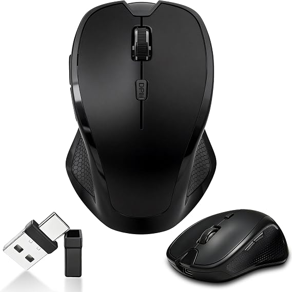 Wireless Bluetooth Mouse for MacBook & iPad, Rechargeable, Black