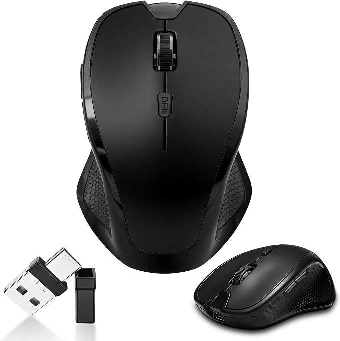 Wireless Bluetooth Mouse for MacBook & iPad, Rechargeable, Black
