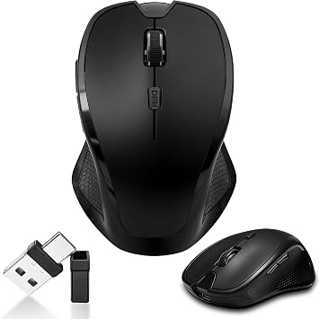 Wireless Bluetooth Mouse for MacBook & iPad, Rechargeable, Black