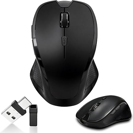 Wireless Bluetooth Mouse for MacBook & iPad, Rechargeable, Black