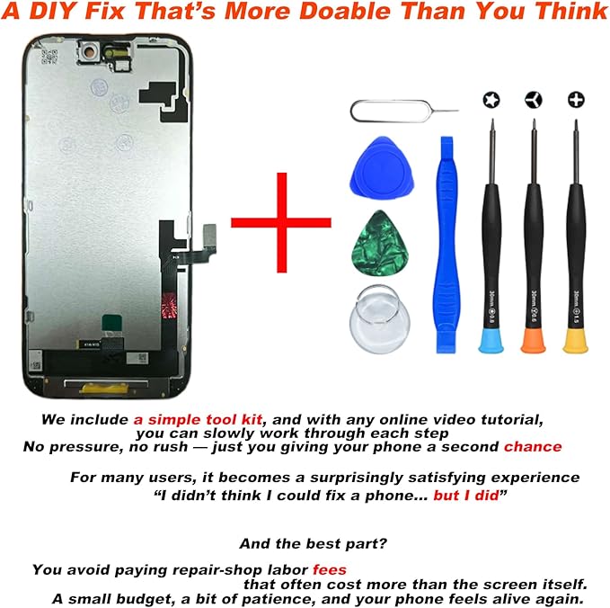 DIGI4U LCD for iPhone 16 Screen Replacement, 6.1''[3D Touch][Small Notch] Screen for iPhone 16 Display Digitizer Assembly, with Repair Tools for iPhone 16 LCD