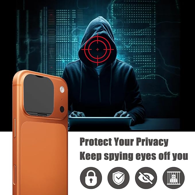 Camera Lens Cover Compatible for iPhone 17 Pro/ 17 Pro Max,Camera Lens Protector to Protect Privacy and Security,Strong Adhesive Black-2 Pack