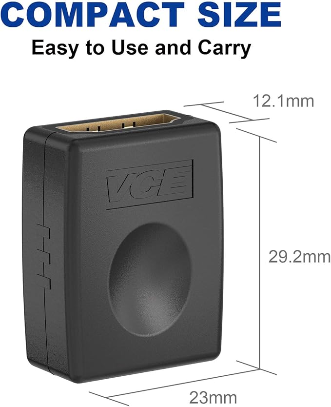 VCE HDMI Coupler HDMI Female to Female Connector 3D 4K Extension Adapter Compatible with PCs and Xbox One，Wall-Mounted TVs and TV Sticks, 10-Pack