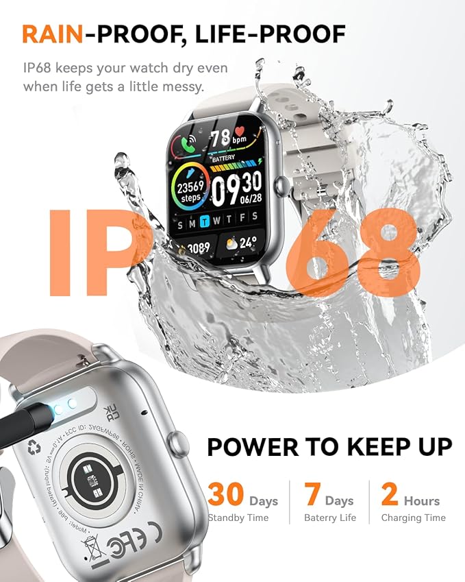 Smart Watches for Men Women(Answer/Make Call), Fitness Tracker Watch with Activity Counter/Sleep Monitor/ 110+ Sports Modes,Smart Watch for Android iPhone iOS Compatible (Starlight, 1.83)