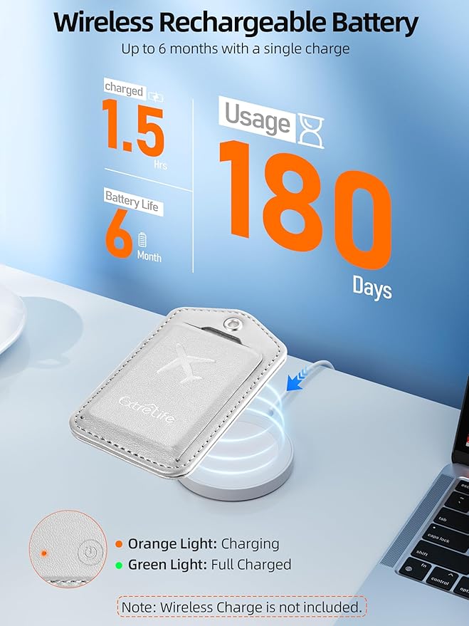 Luggage Tags, Works with Apple Find My, Leather Luggage Tag for Suitcases, Travel Tags, Bag Tag, Suitcase Tag with Privacy Flap, Anti-Lost Smart Luggage Tracker, Travel Essentials, Gray