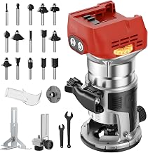 Cordless Router Tool Compatible with Milwaukee 18V Battery, 800W 28000 RPM Brushless Wood Router with 6-Speed Control, Aluminum Base, Depth Adjustment, 15 Router Bits, for Woodworking(Tool Only) - Image 1