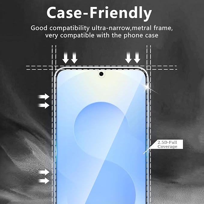 3 Pack Screen Protector Designed for Galaxy S25 with 3 Pack Tempered Glass Camera Lens Protector,Ultra HD Clear,9H Hardness,Easy Install - Case Friendly,Scratch Resistant
