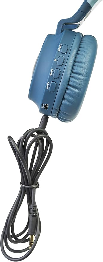 PowerLocus Kids Headphones Wireless, Bluetooth Headphones for Kids Over Ear, LED Lights, 85dB Safe Volume Limit, Foldable, Micro SD Mode, Built-in and Line-in Microphone for Phones,Tablets,Laptop