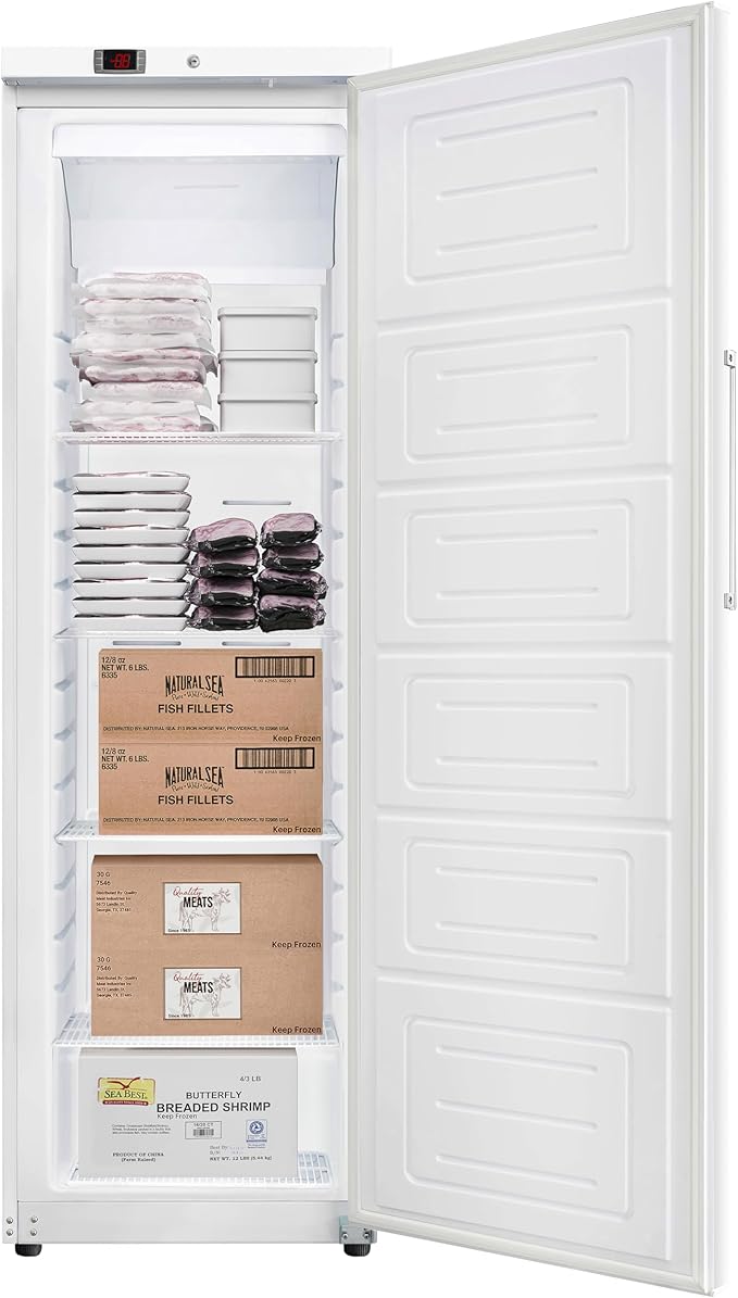 KoolMore KM-RIF-1D12C-WH 23 in. Commercial Auto-Defrost Reach-in Freezer, 12 Cu. ft. and ETL Listed in White